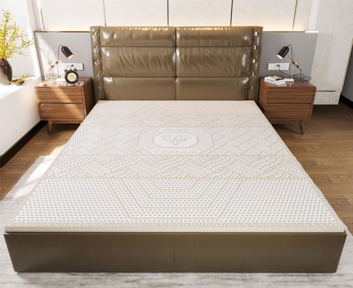 Nệm cao su thiên nhiên Kim Cương 5’Zone Aloelux