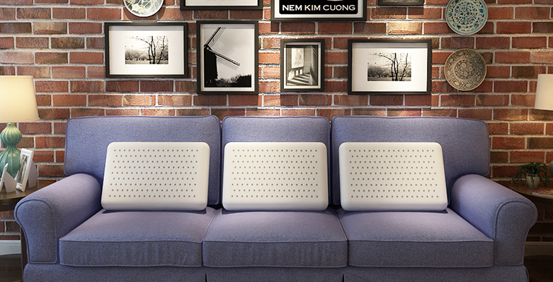 Combo 2 gối cao su oval Kim Cương