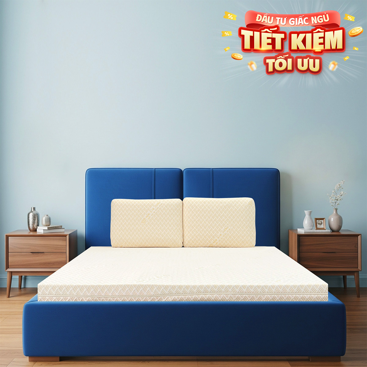 Nệm cao su thiên nhiên Kim Cương Happy Gold