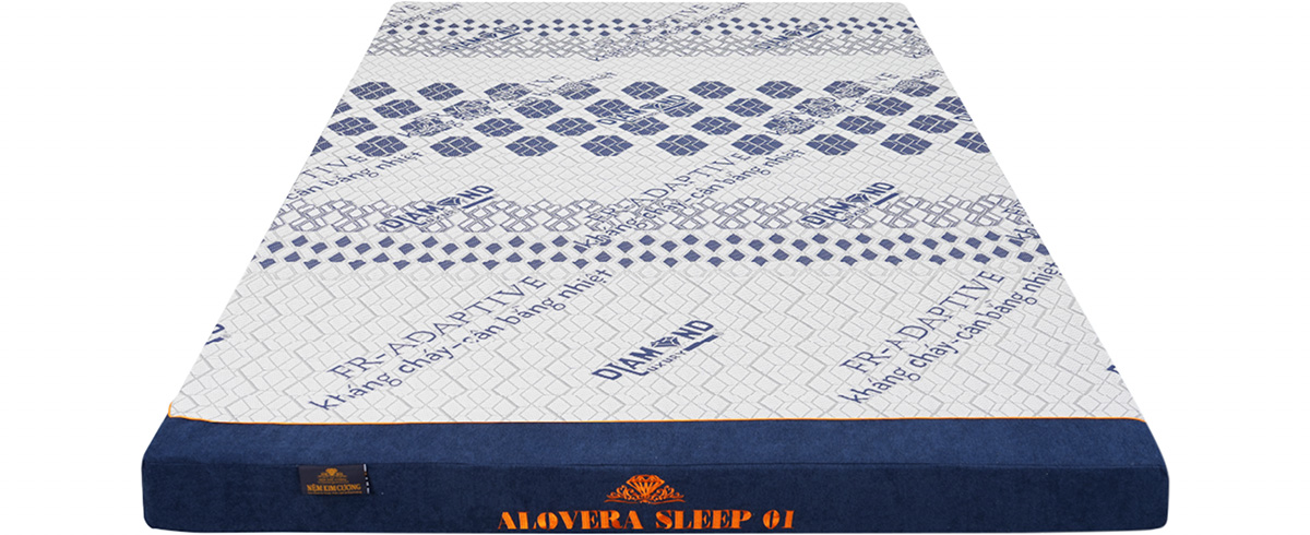 Nệm cao su mousse Kim Cương Aloevera Sleep 01