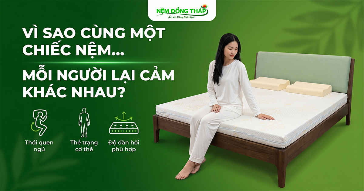 Vì sao cùng một chiếc nệm… mỗi người lại cảm nhận khác nhau
